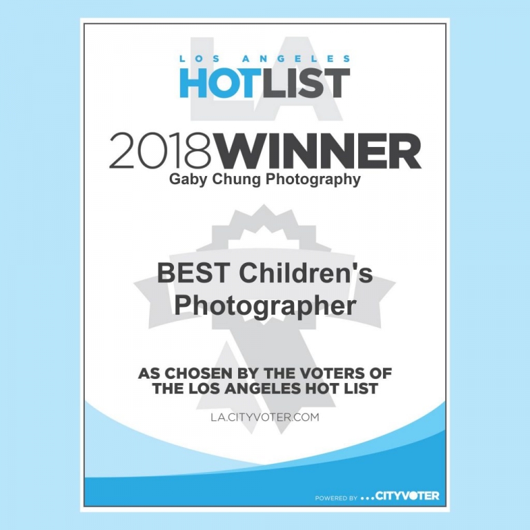 Award for best children's photographer in Los Angeles